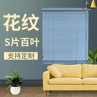 hua wen pian Blinds Shading Waterproof la zhu Curtains Office Study Light Shade Day & Night Curtain Custom Wholesale