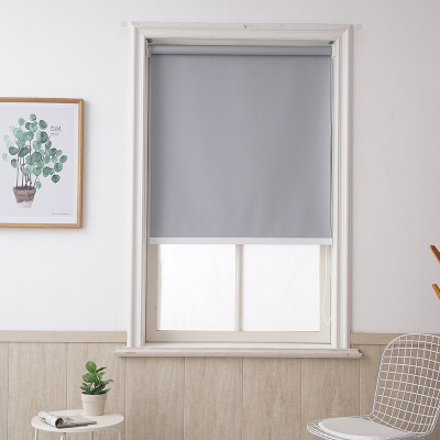 Custom Solid Color Engineering Shutter Full Shading Curtain Bathroom Kitchen Waterproof Oil-Proof Anti-Fouling Lifting Curtain Punch-Free