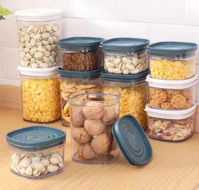 Plastic Food Sealed Box Storage Tank, Grains, Coffee Dessert, Transparent round Food Storage Box