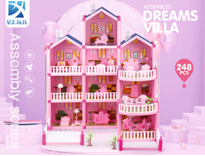 4-Storey Luxury Villa DIY Princess House Castle Villa Play House Toys