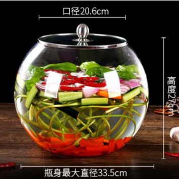 household transparent round kimchi jar storage jar 10.00kg large thickened soy sauce pickles pickle jar glass acid vegetable jar