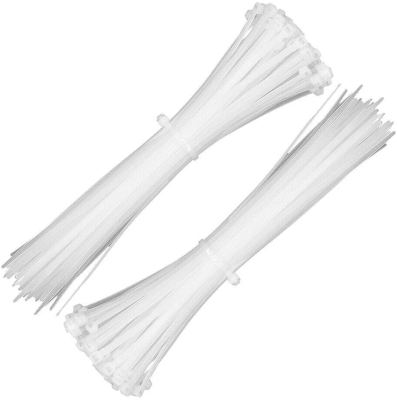 20.32cm Automatic Locking Nylon Plastic Cable Tie Winding Zipper Tie (White) Tension Tie
