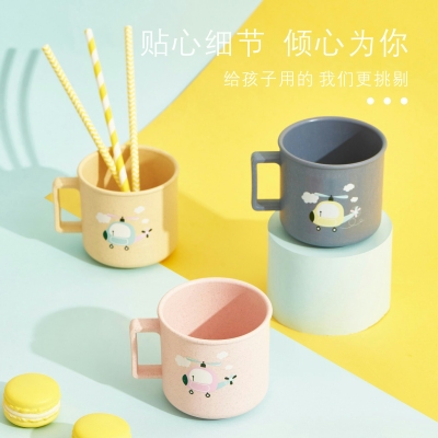 J06-6538 Aircraft Cup New Creative Men and Women Baby Drinking Cup Children's Mouthwash Cup Cup Environmental Protection Wheat Straw