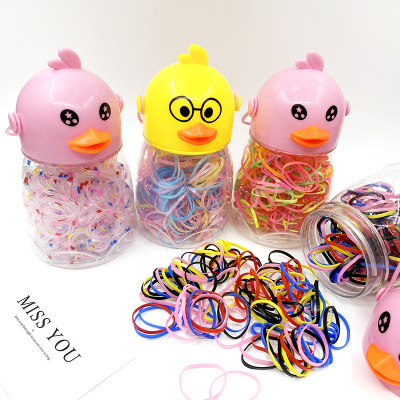 New Cute Cartoon Barrel Rubber Band Disposable Children's Rubber Band Color Strong Pull Constantly Hair Ring Headdress Ornament