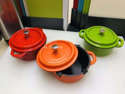 Enamel Pot 13cm Cast Iron Thickened Enamel Pan Stew Pot Color Soup Pot Induction Cooker Universal