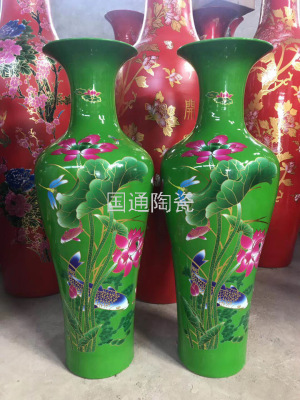 Jingdezhen Ceramic Craft Large Vase Ceramic Decoration Opening Gifts a Pair of Wholesale