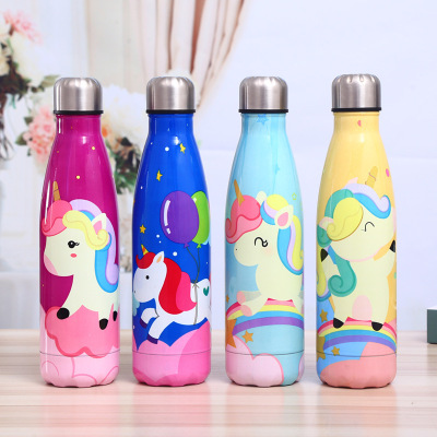 Double-Layer Stainless Steel 304 Coke Bottle Creative Sports Kettle Vacuum Thermos Cup Gift Custom Cartoon Cute