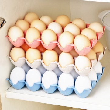 0307 Thick Plastic Stackable 15-Grid Egg Storage Box Refrigerator Anti-Crushing Egg Storage Box Egg Tray Box