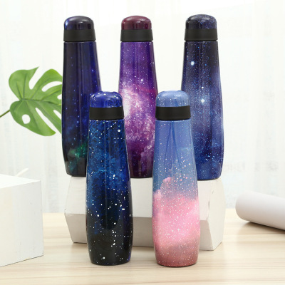 Factory Wholesale Water Cup Coke Bottle Gift Cup Customized Creative Starry Sky Stainless Steel Thermos Cup