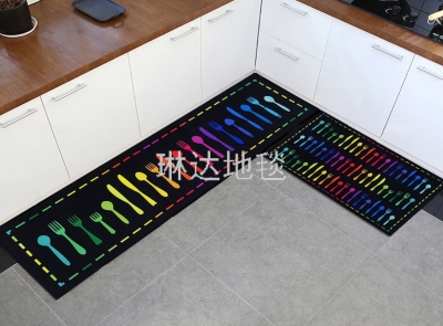 3D Printed Mat Complete Set Kitchen Pad Non-Slip Absorbent Cabinet Carpet Kitchen Carpet Rectangular Mat