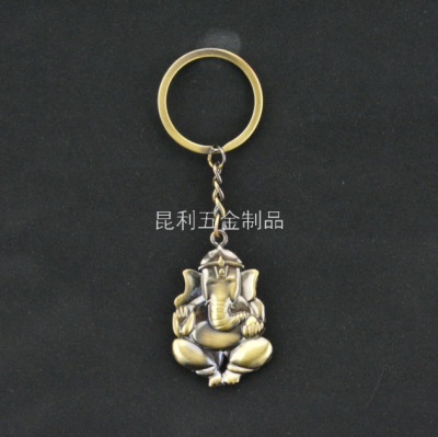Cool Religious Statue Keychain Metal Alloy Keychain Buddhist Belief Advertising Gifts Boutique Pendant