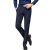 Four Seasons Business Straight-Leg Youth Vertical Pattern Slim Fit Four Seasons Universal Navy Blue Boys Straight Work Suit Pants