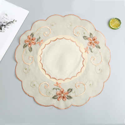 Dining Mat Table Mat European Style Tablecloth Household round Large round Table Dining Table Cloth Tablecloth Fabric 40*40