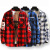 Youth Men's Clothing Wholesale Plaid Shirt Men's Long-Sleeve Shirt Men's Leisure Hong Kong Style Fashionable Print Shirt