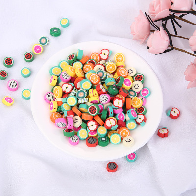 Factory Direct Sales DIY Ornament Accessories Bracelet Loose Beads Polymer Clay Beads Polymer Clay Fruit Children's Handmade Bead