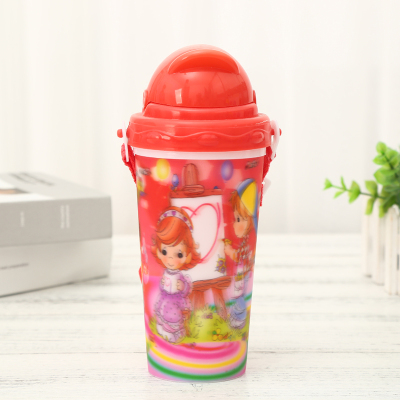 Portable sippy cups flip open design children summer students drop water cup baby household drinking water pot