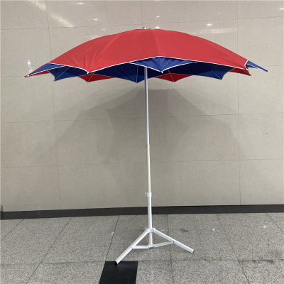 120cm Beach Umbrella 48-Inch Beach Umbrella Red and Blue Sun Umbrella