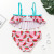 New Foreign Trade 2020 Girls' Split Bikini Swimsuit Striped Watermelon Avocado Children's Ruffle Swimwear