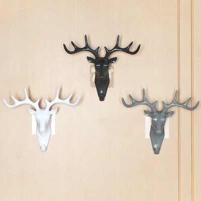 American Antlers Decorative Hook Self-Adhesive Punch-Free Wall Rack Wall Hanging Seamless Key Sticky Hook