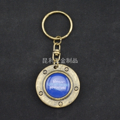 Round Accessories Keychain Alloy Keychain Metal Advertising Gifts Promotional Gifts Fashion Boutique Hanging Buckle