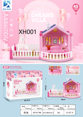 Children Play House Assembled Villa DIY Doll Set Princess Castle Simulation Doll House Girl Toy
