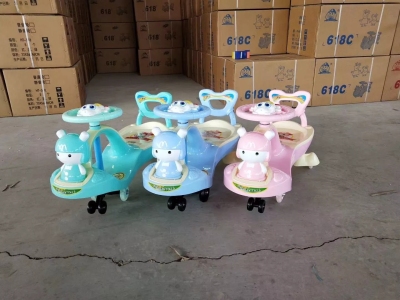 Children Kids Swaying Car Anti-Flip Girl's and Boy's Can Sit with Music Light Children's Toy Car Stall Hot Sale Wholesale