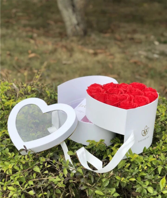 Heart-Shaped Double-Layer Rotating Gift Box, Flower Box, Valentine's Day Gift Box