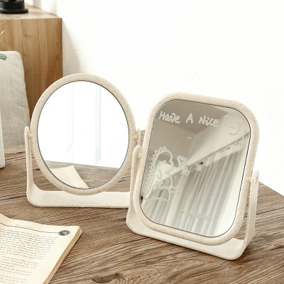 Makeup Mirror Simple Dressing Mirror Sub-Rotating Ins Style Girl Princess Mirror Dormitory Students Dressing Mirror