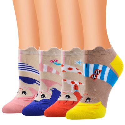 New Cartoon Girls' Socks Wholesale Creative Cotton Socks Cute Cartoon Bikini Baby Pattern Women's Low-Cut Liners Socks