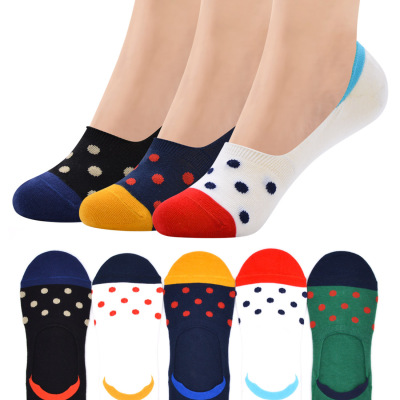 Spring and Summer New Invisible Socks Women's Polka Dot Cotton Socks Short Women's Silicone Non-Slip Low Top Socks Women's Socks Wholesale