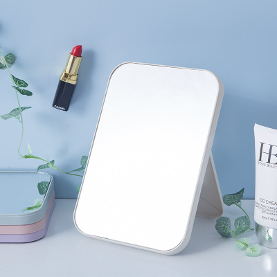 Large HD Makeup Mirror Desktop Simple Cosmetic Mirror Square Princess Mirror Foldable and Portable Cosmetic Mirror