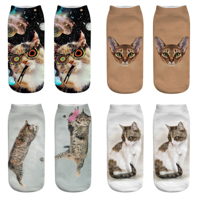 Kitten Mi 3D Printing Socks Low-Cut Women's Socks Boat Socks AliExpress Amazon EBay Hot Selling Printed Women's Socks
