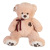 Hot Sale Custom Cute Bow Brown Leaf Bear Plush Toy Soft Seat Board Bear Doll Foot Bear Doll