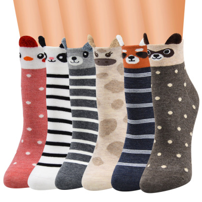 Cartoon Animal Three-Dimensional Women's Socks Pure Cotton Women's Socks Cartoon Pattern Socks