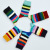 Happy Socks Celebrity Style Contrast Color Striped Swedish Retro Men's Pure All Cotton Mid-Calf Length and Knee High Socks