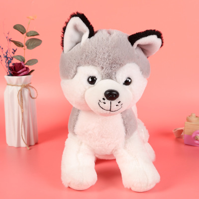 Factory Direct Sales Cute Little Wolf Kid Plush Toy Cartoon Plush Toy Doll Gray Little Wolf Dog Doll