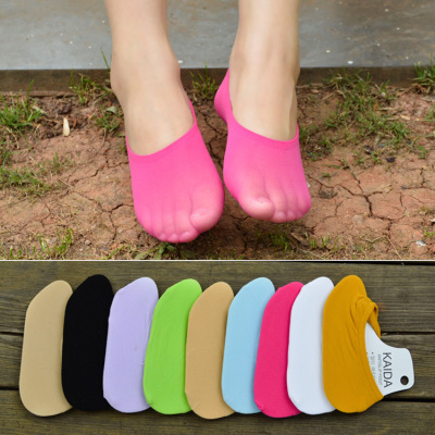 Korean Style Candy Color Super Elastic Invisible Ankle Socks Summer Thin Men's and Women's Short Socks Magic Socks