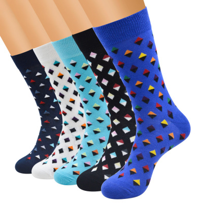 Happy Socks Socks Wholesale Cotton European Version of the plus Size Men's Mid-Calf Trendy Socks Men's Cotton