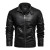AliExpress Amazon Autumn and Winter Men's Stand Collar Fleece-Lined Thickened plus Velvet Thickened PU Leather Jacket plus Size Leather Men