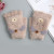 Autumn and Winter Student Writing Warm Half Finger Flip Gloves Girl's Wool Cute Cartoon Sweet Color