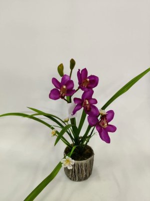 Feel Huilan Orchid Artificial Flower Potted Plants