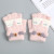 Women's Thin Gloves Autumn Winter Korean Style Cute Knitting Half Finger Open Finger Winter Student Flip Writing Half