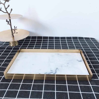 Nordic Entry Lux Style Creative Natural Marble Tray Sushi Plate Dessert Plate Bread Chopping Board Jewelry Storage Tray