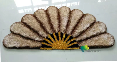 Fan-Shaped Carpet Silk Wool Carpet 3D Home Mat 80 × 100