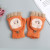 Women's Winter Warm and Cute Korean-Style Cartoon Student Writing Gloves Flip Thickened Wool Half Finger