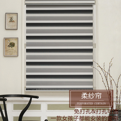 Electric Louver Curtain Room Darkening Roller Shade Toilet Waterproof Soft Gauze Curtain Bedroom Balcony Kitchen Oil-Proof Curtain