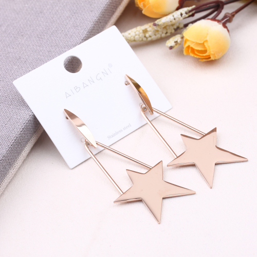 10 yuan boutique korean long titanium steel personalized all-match earrings pendant round earrings tassel earrings jewelry