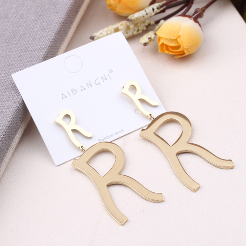 10 yuan boutique personality exaggerated titanium steel earrings new ear jewelry simple all-match earrings for women temperament eardrops