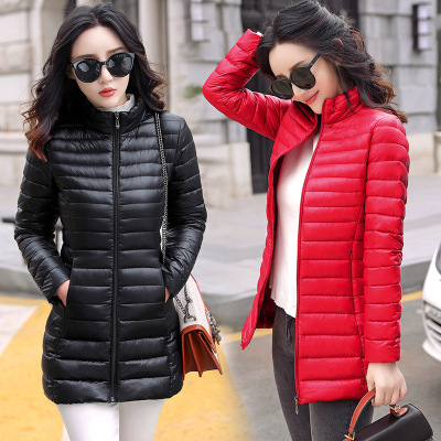 Stall Supply Clearance Thin Cotton-Padded Jacket Women's Mid-Length 2020 New Large Size Korean Style Versatile Cotton-Padded Jacket Workwear Cotton Coat