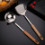 Factory Direct Sales Wooden Handle Stainless Steel Spatula Colander Spatula Soup Spoon Slotted Spoon Kitchenware Set Customizable Logo